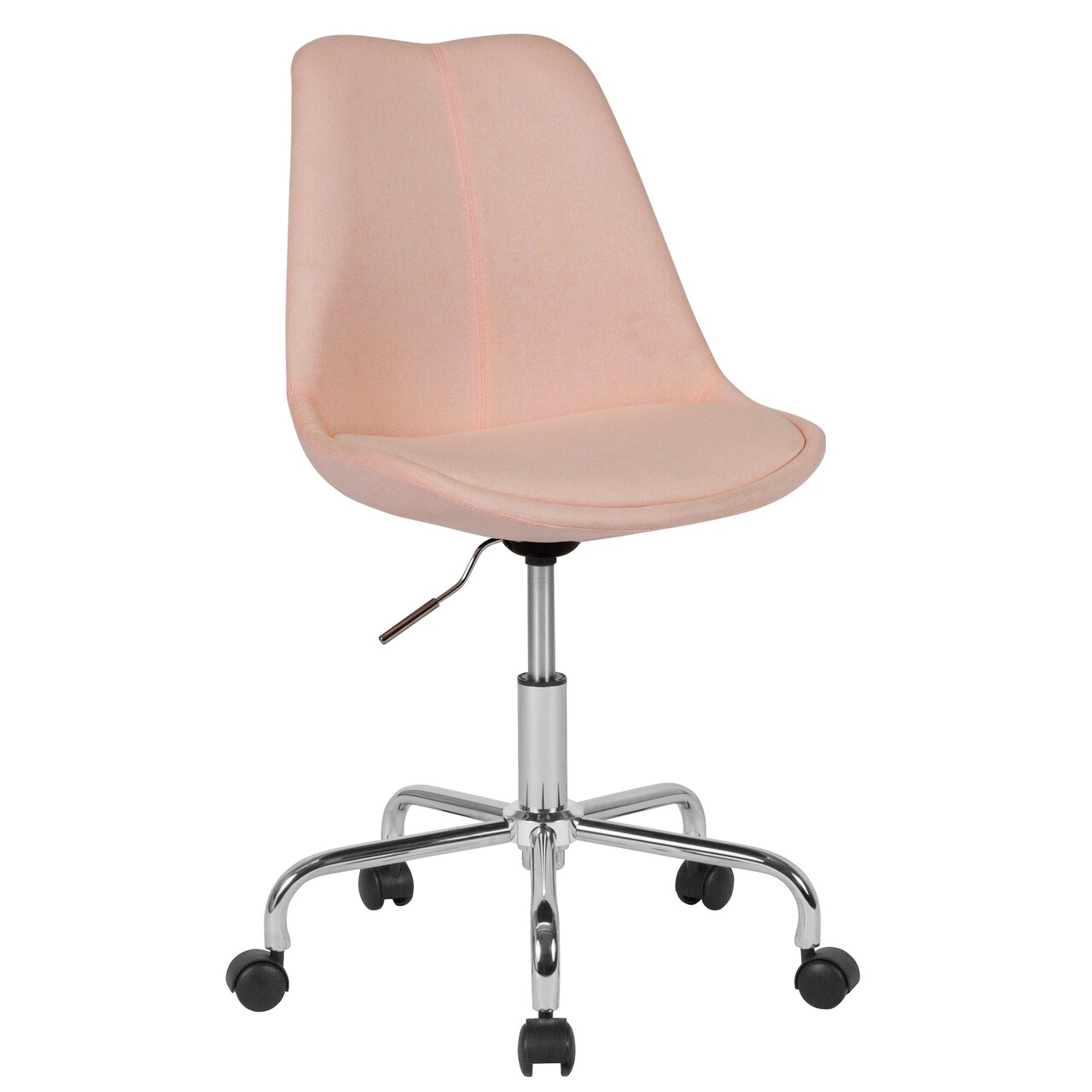 Flash Furniture 3&#x27; Pink, Silver, and Black Aurora Series Mid-Back Fabric Task Office Chair with Pneumatic Lift and Chrome Base